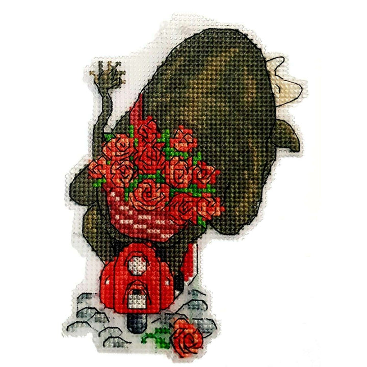 Traveling by moped  Counted cross stitch kit 8049A
