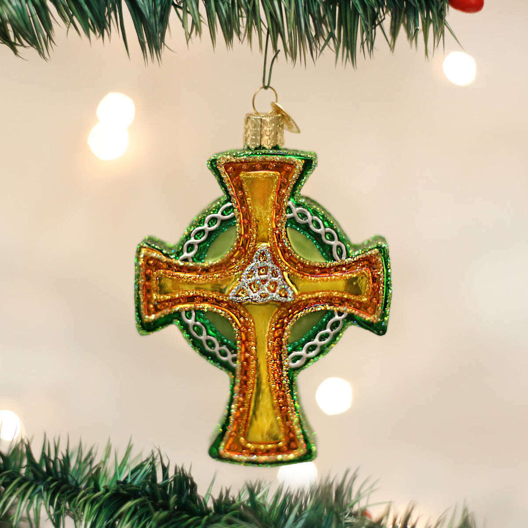 Old World Christmas Trinity Cross Blown Glass Ornament