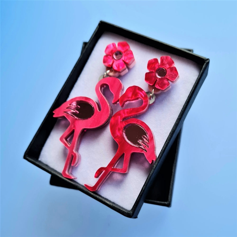 Tropical Flamingo Earrings by Cherryloco Jewellery 1