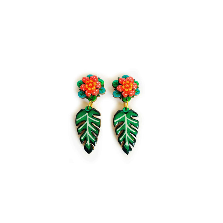 Tropical Flower Earrings by Rosie Rose Parker