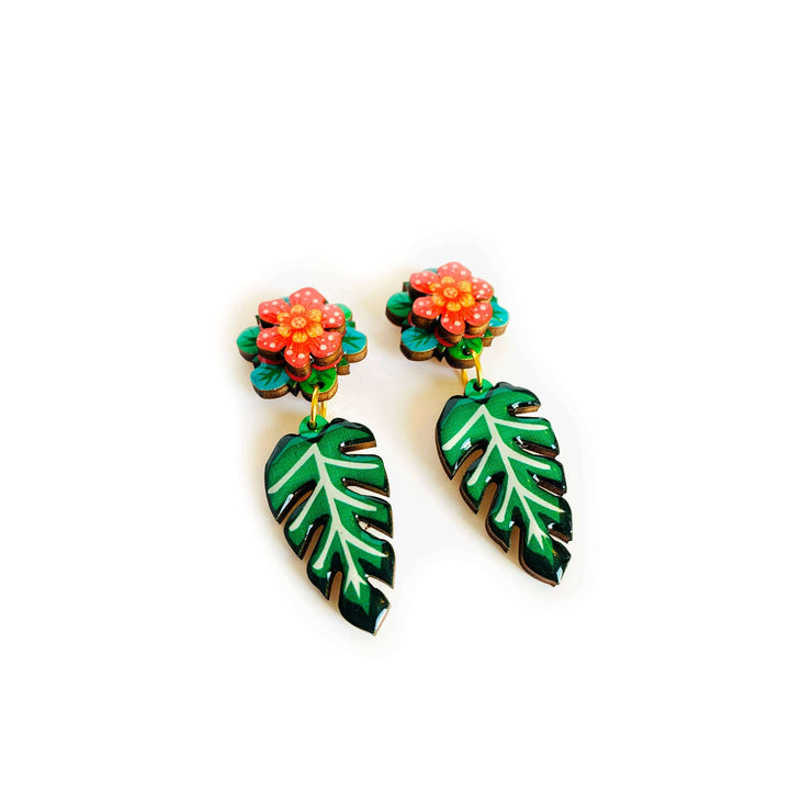 Tropical Flower Earrings by Rosie Rose Parker
