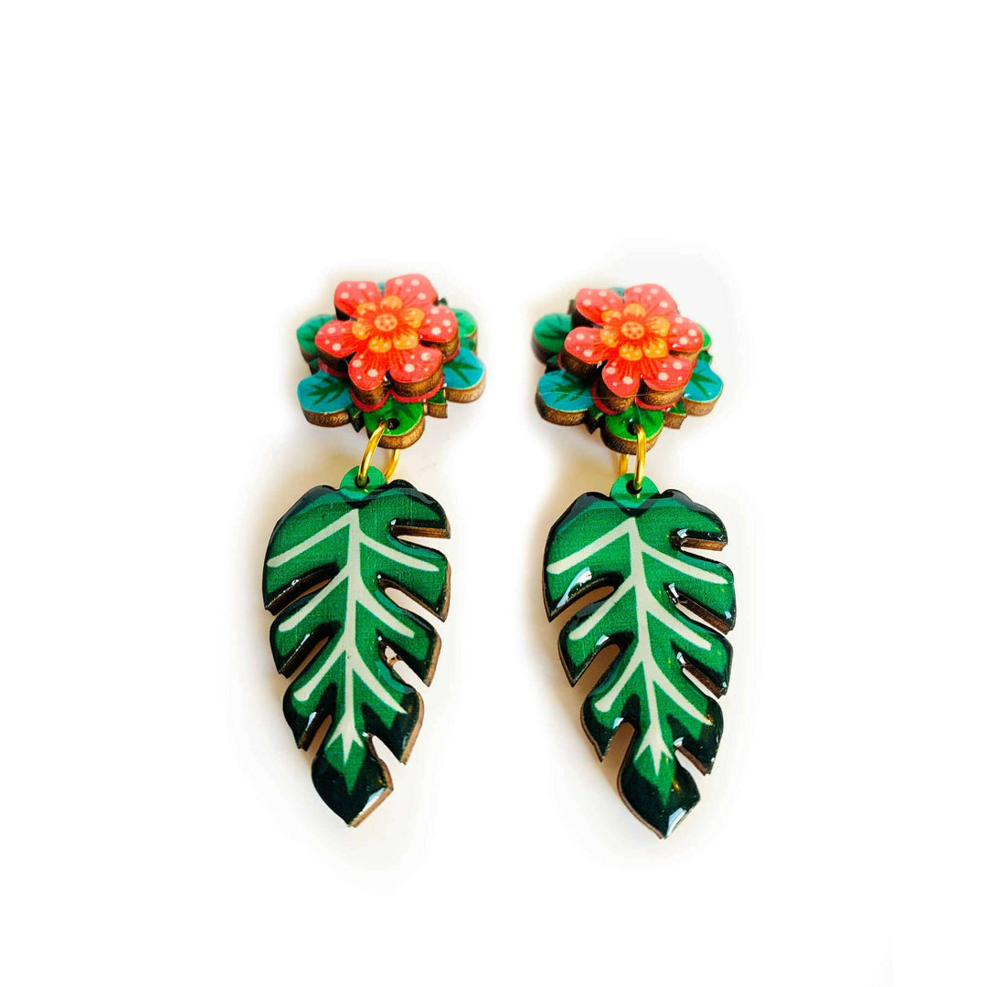 Tropical Flower Earrings by Rosie Rose Parker