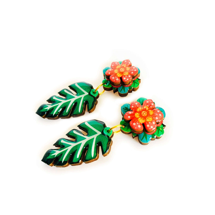 Tropical Flower Earrings by Rosie Rose Parker