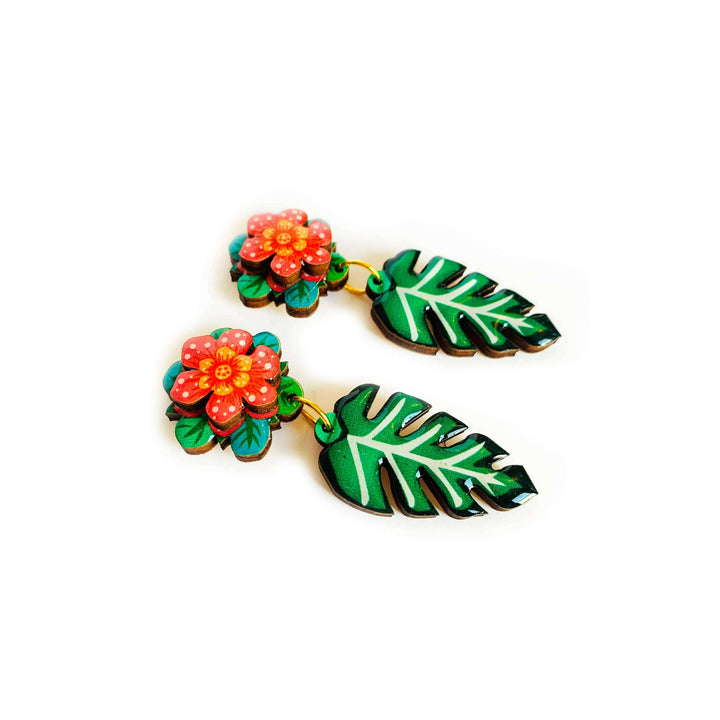Tropical Flower Earrings by Rosie Rose Parker