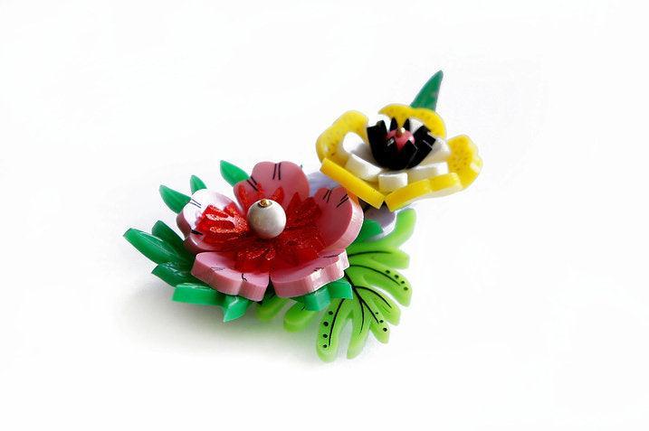 Tropical Flowers Brooch by Laliblue - Quirks!