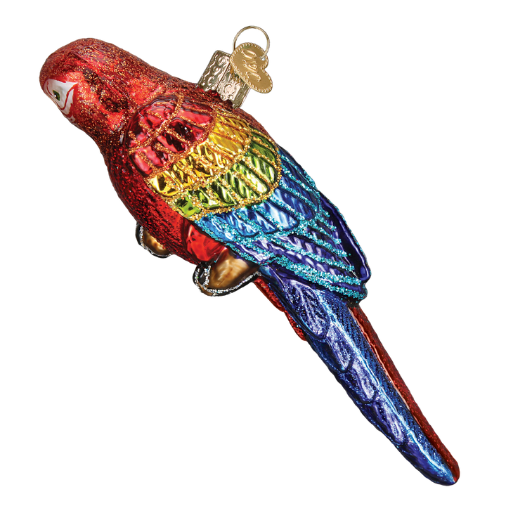 Old World Christmas Tropical Parrot Blown Glass Ornament