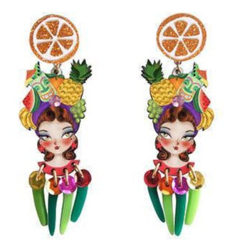 Tropical Tiki Girl Earrings by Laliblue - Quirks!