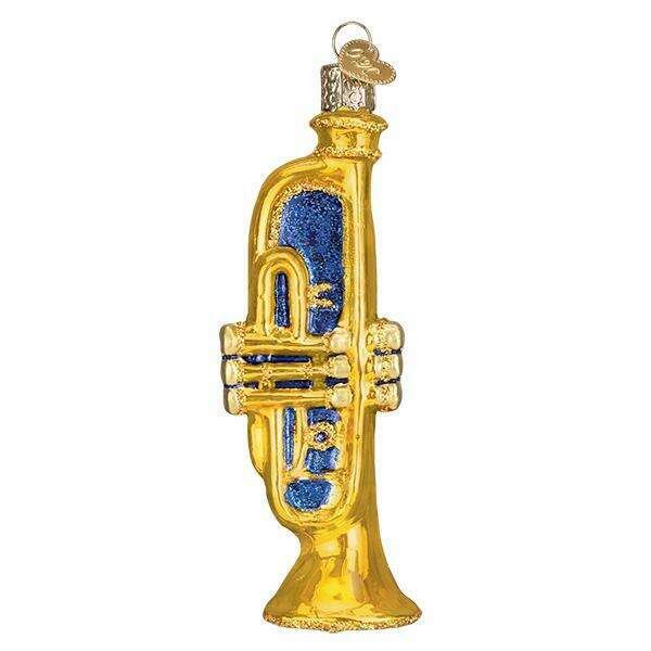 Old World Christmas Trumpet Blown Glass Ornament