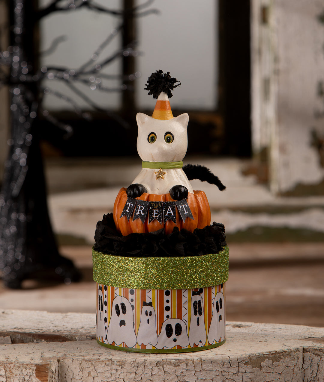 Treat Casper on Box by Bethany Lowe Designs, halloween decor