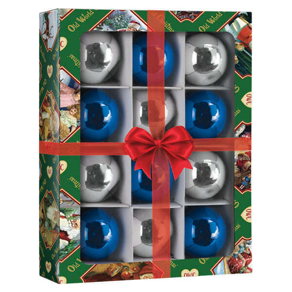 Old World Christmas Twilight Balls 1.5in 12 Count Blown Glass Ornament Set