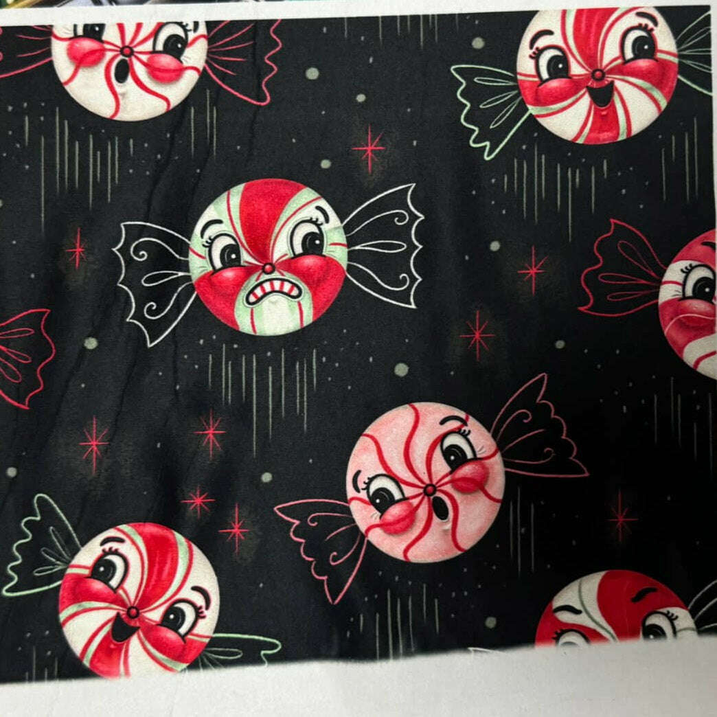 "Twilight Merrymint Flight" (Johanna Parker Exclusive) Christmas Mint Candy- Leggings