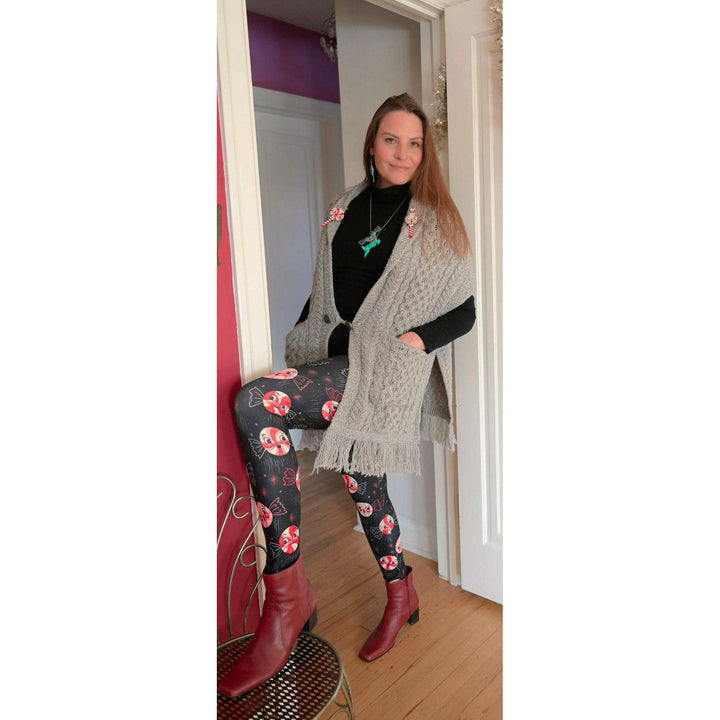 "Twilight Merrymint Flight" (Johanna Parker Exclusive) Christmas Mint Candy- Leggings