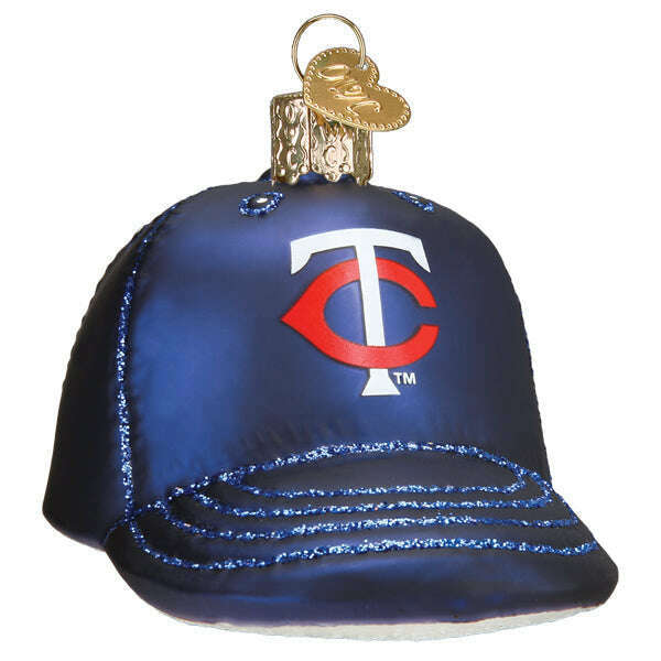 Old World Christmas Twins Baseball Cap Blown Glass Ornament