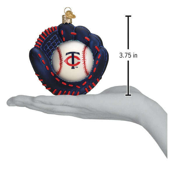 Old World Christmas Twins Baseball Mitt Blown Glass Ornament