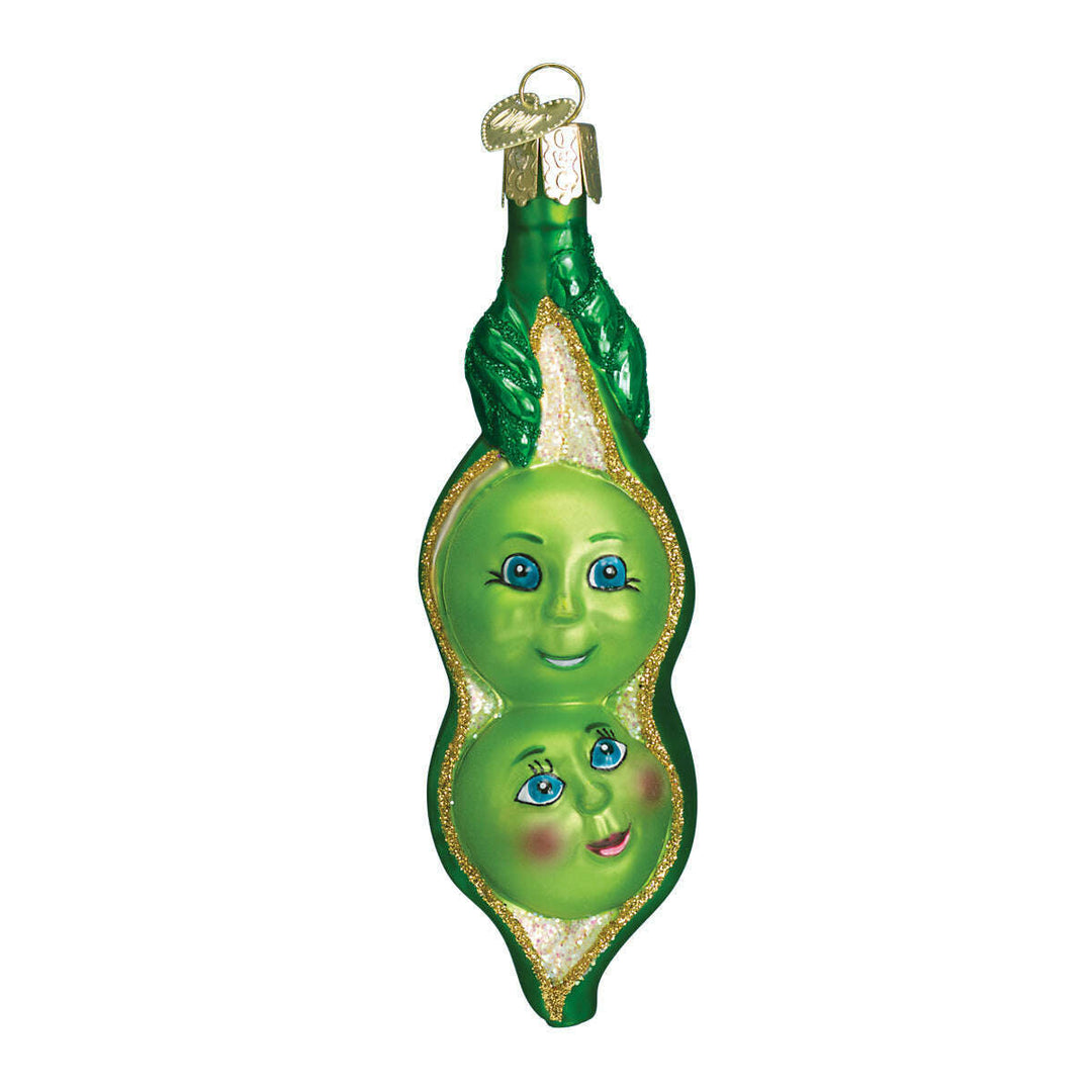Old World Christmas Two Peas In A Pod Blown Glass Ornament
