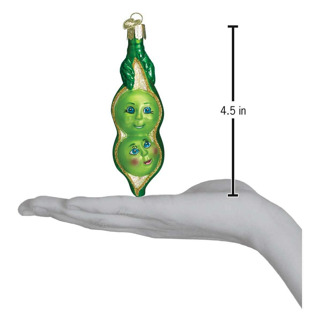 Old World Christmas Two Peas In A Pod Blown Glass Ornament