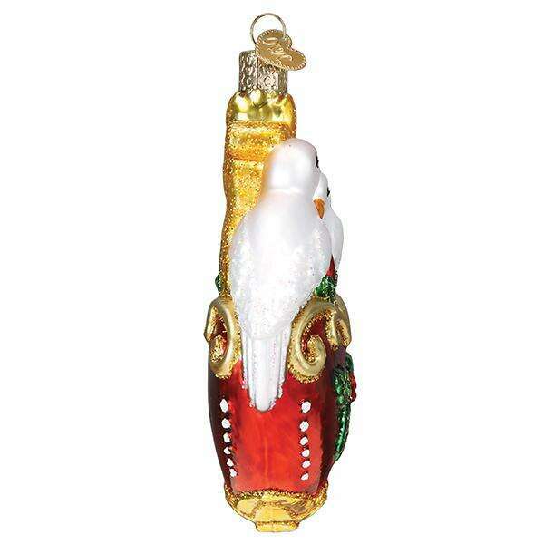 Old World Christmas Two Turtle Doves Blown Glass Ornament