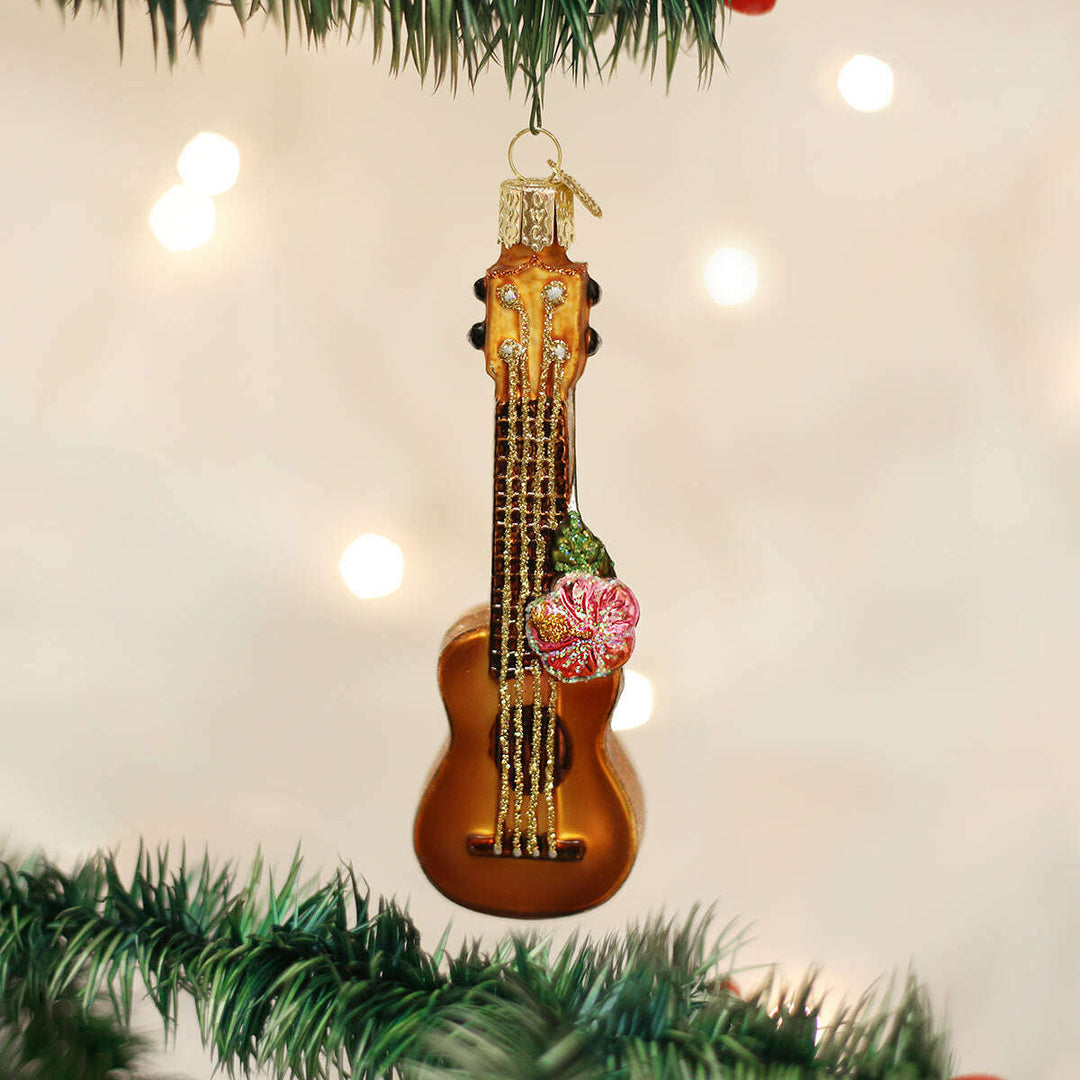 Old World Christmas Ukulele Blown Glass Ornament