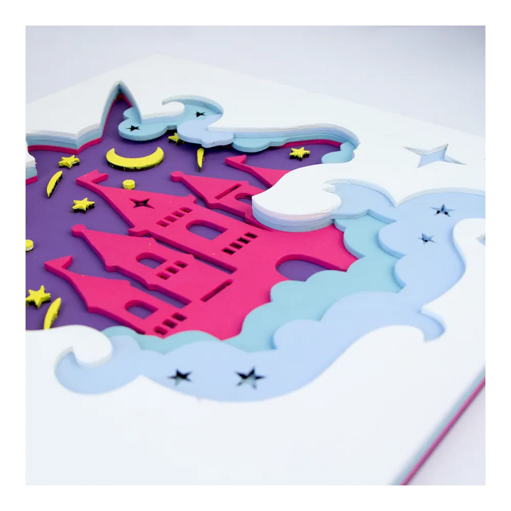 Rosa Talent Unicorn - 3D Painting Set. Primed Fiberboard. 5 Layers. 11.81*11.81 inches.