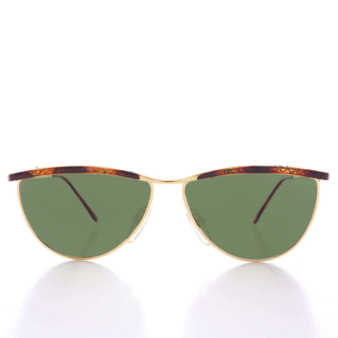 Unique Angular Gold 80s Sunglass - Lasky