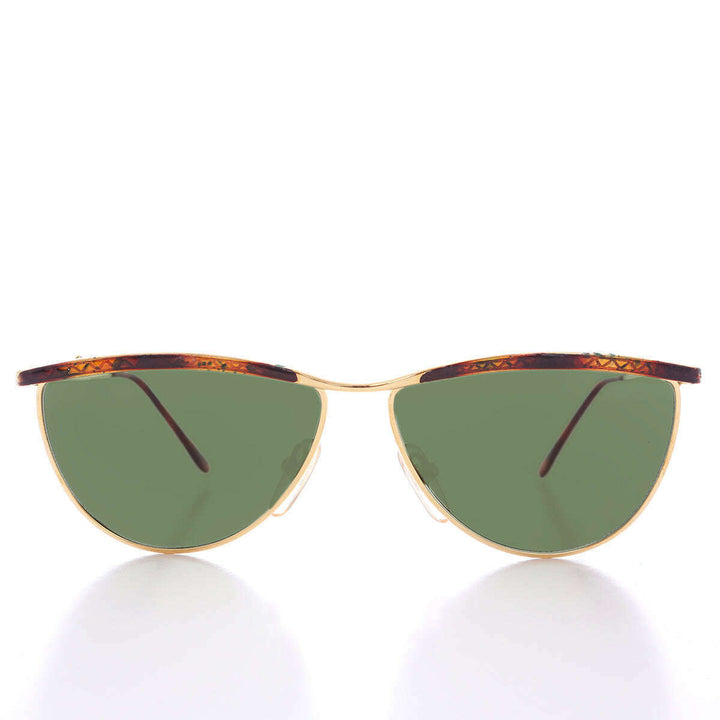 Unique Angular Gold 80s Sunglass - Lasky