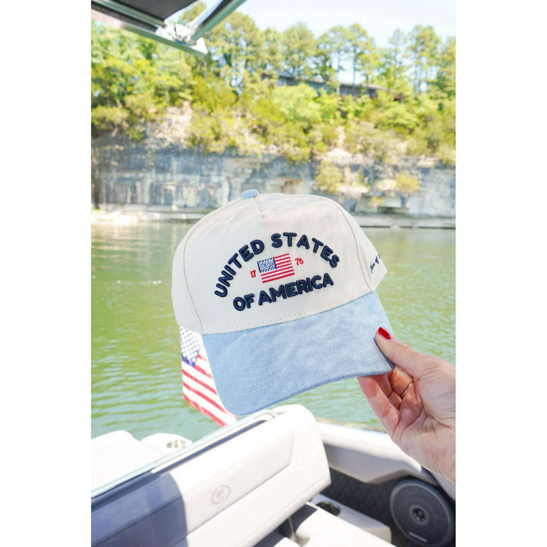 United States of America - Denim Blue Vintage Trucker Hat