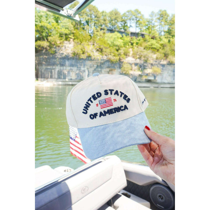 United States of America - Denim Blue Vintage Trucker Hat