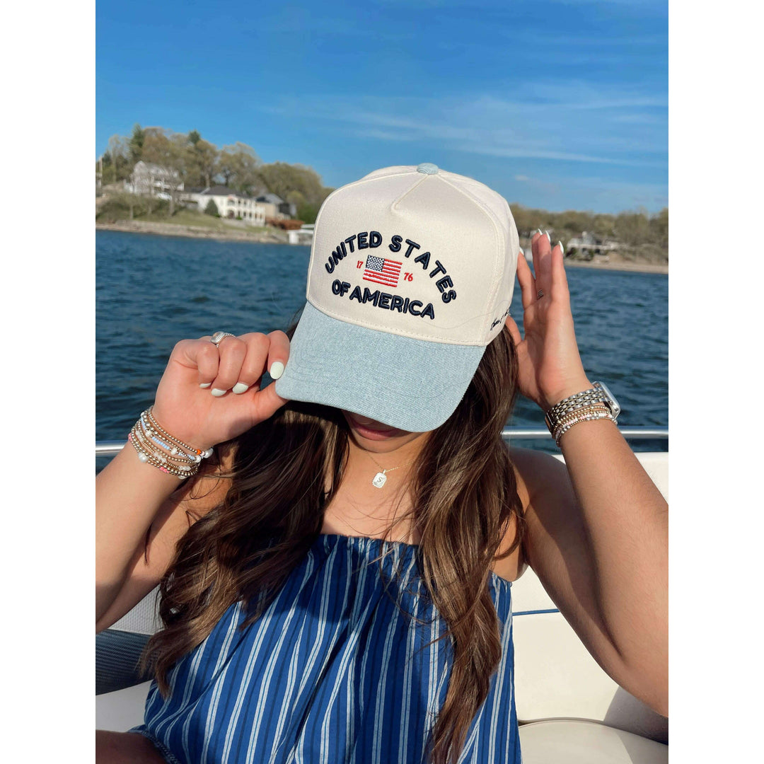 United States of America - Denim Blue Vintage Trucker Hat