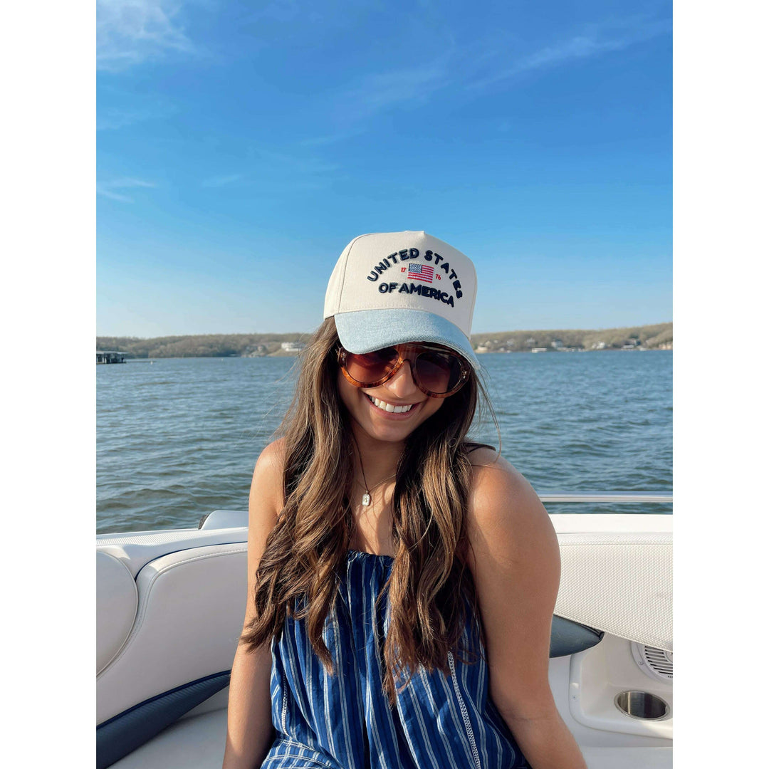 United States of America - Denim Blue Vintage Trucker Hat