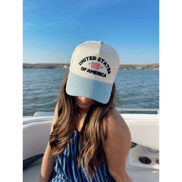 United States of America - Denim Blue Vintage Trucker Hat