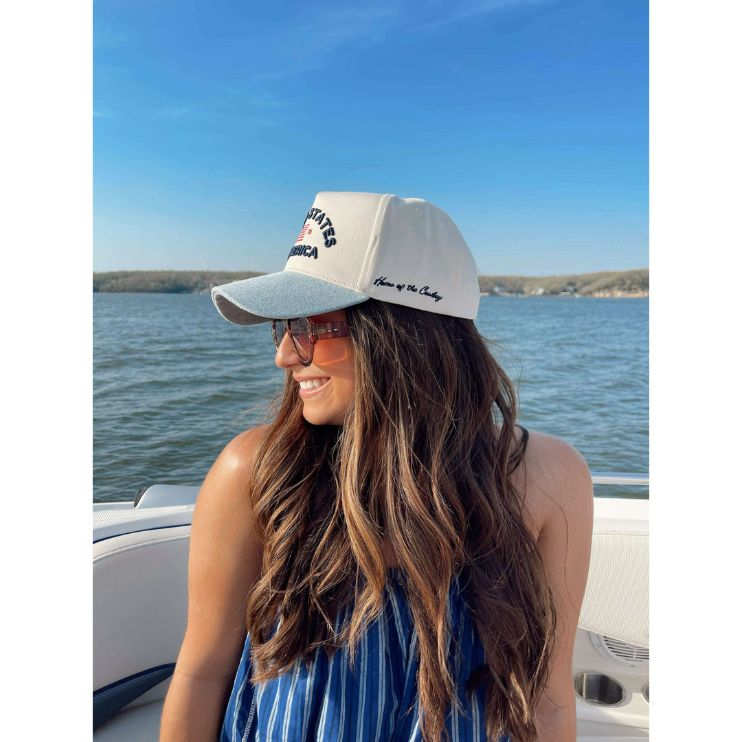 United States of America - Denim Blue Vintage Trucker Hat