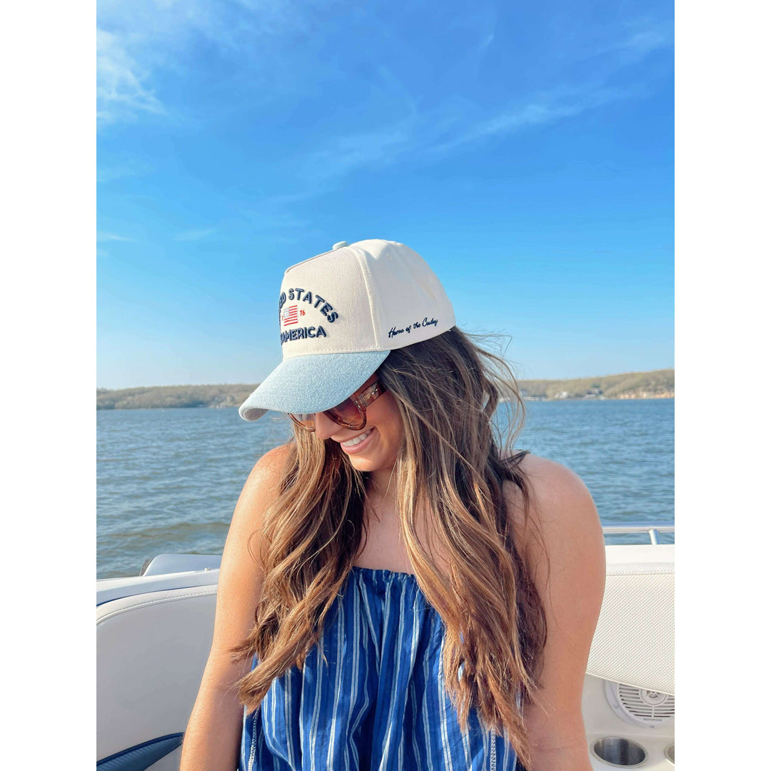United States of America - Denim Blue Vintage Trucker Hat