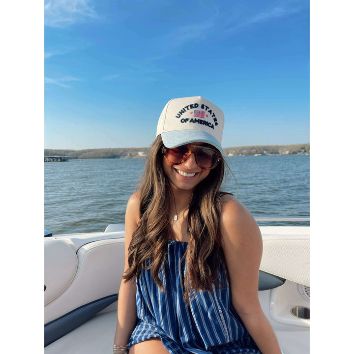 United States of America - Denim Blue Vintage Trucker Hat