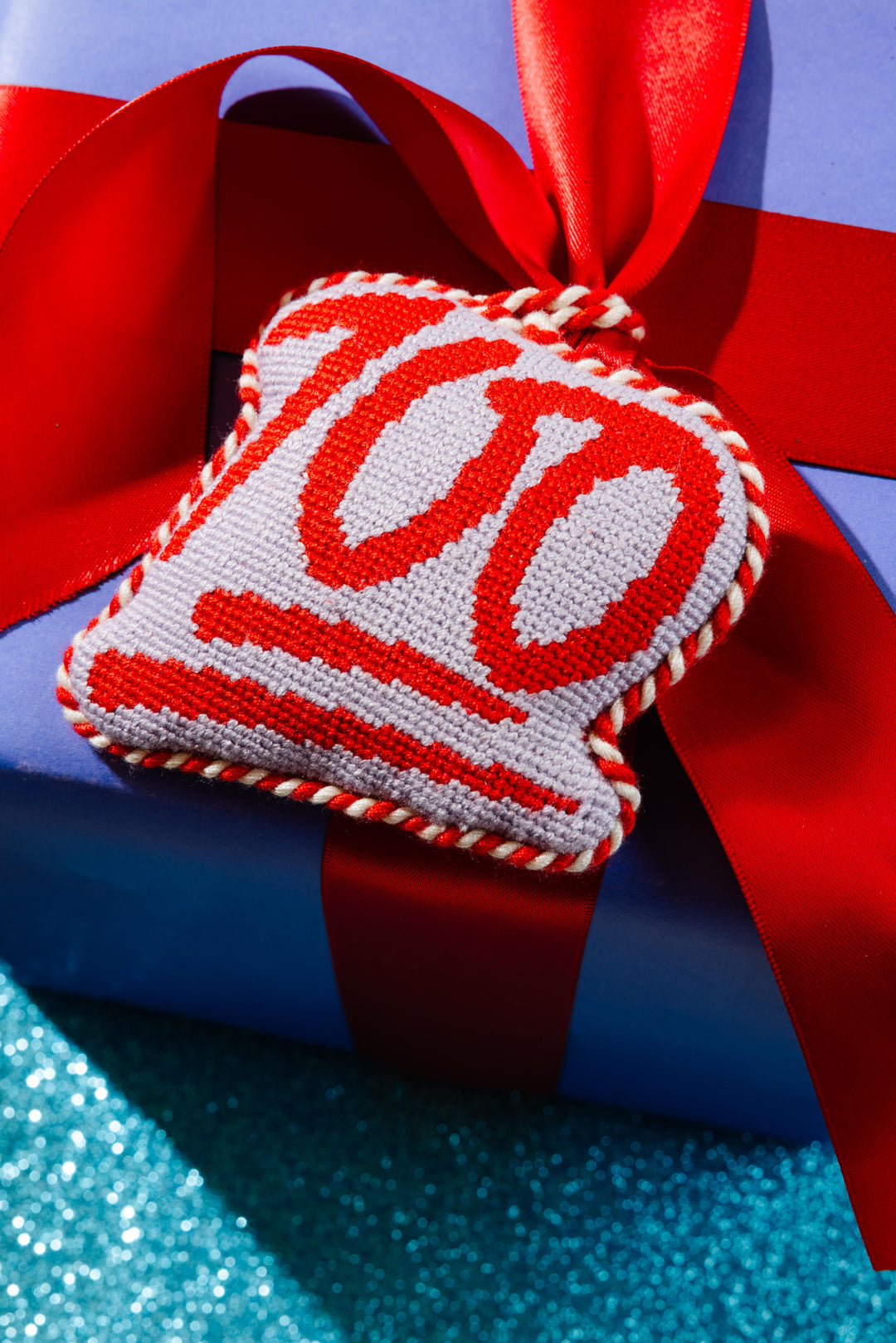 Needlepoint Icon Ornament - 100 Emoji