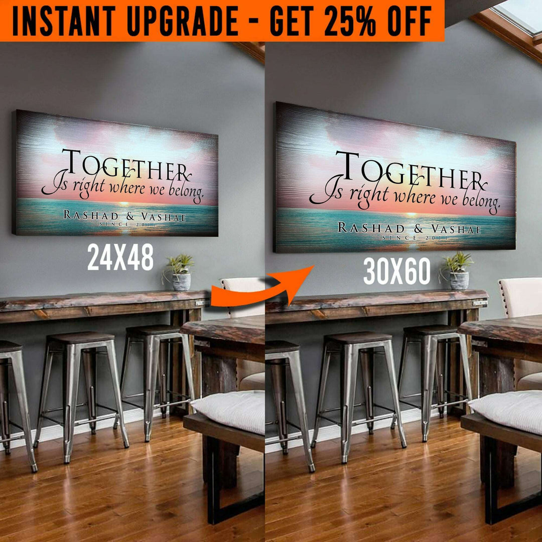 Upgrade Your 24x48 Inches 'Together' (Style 1) Canvas To 60x30 Inches