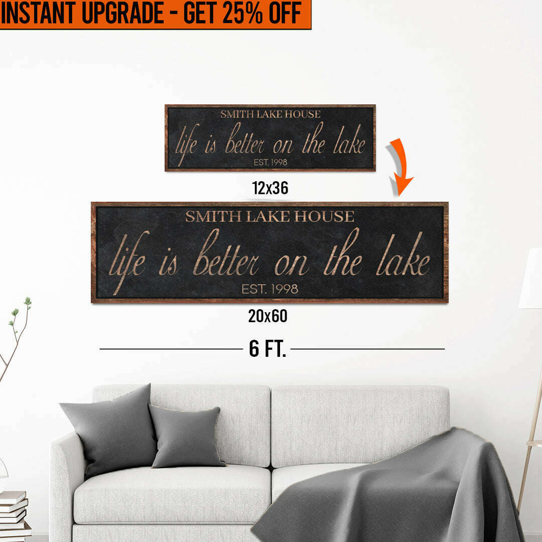 Upgrade Your 'Life Is Better On The Lake' (Style 1) Canvas To 20x60 Inches