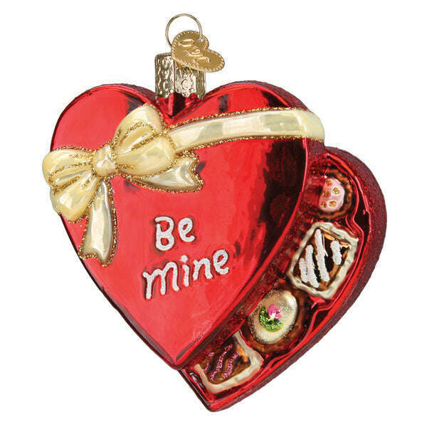 Old World Christmas Valentine Chocolates Blown Glass Ornament
