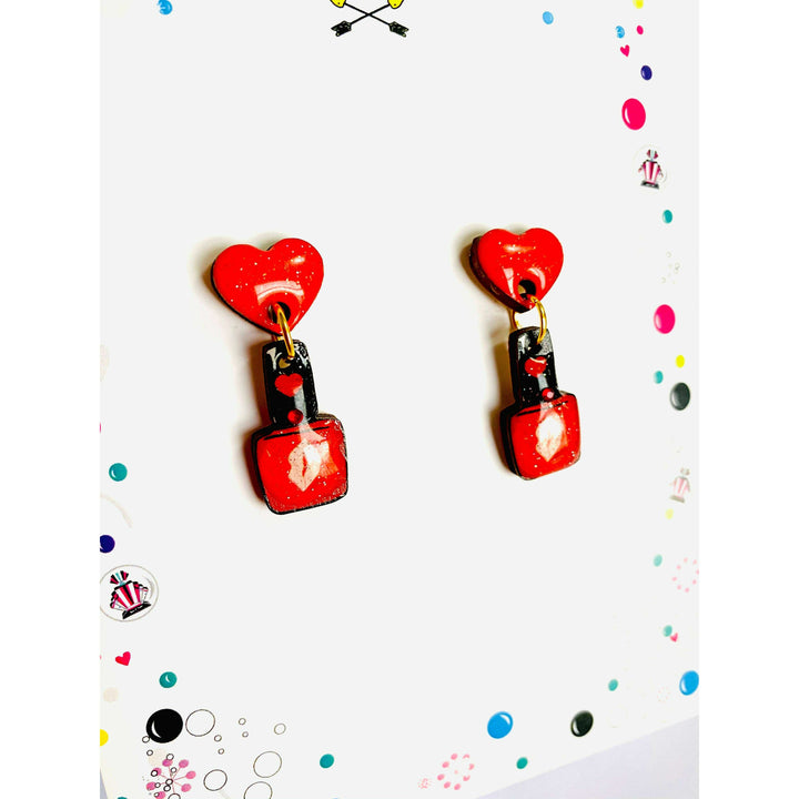Valentine's Nail Polish Earrings by Rosie Rose Parker