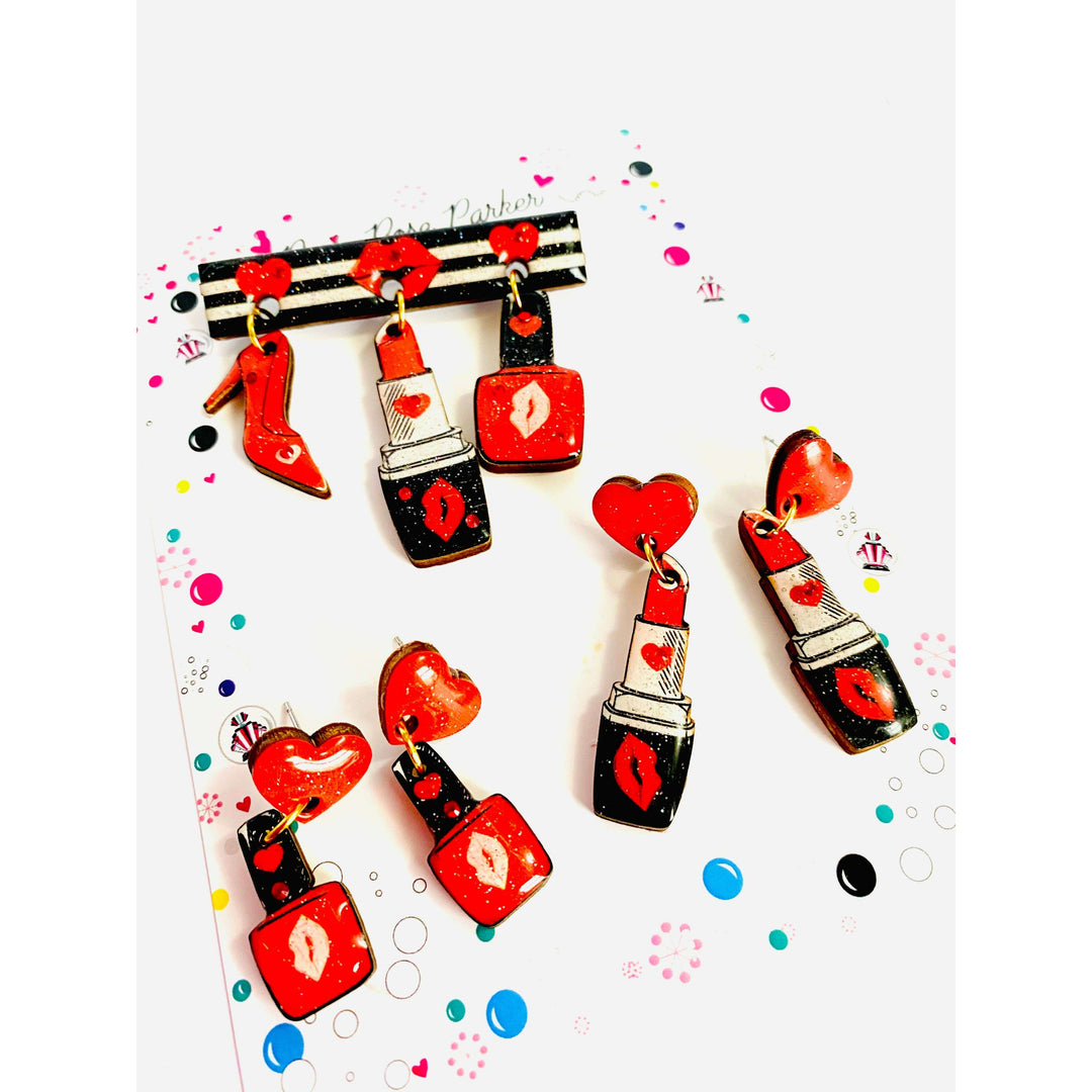 Valentine's Nail Polish Earrings by Rosie Rose Parker