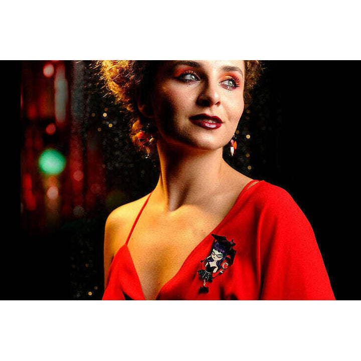Vampiress w/ Wine Brooch by Laliblue