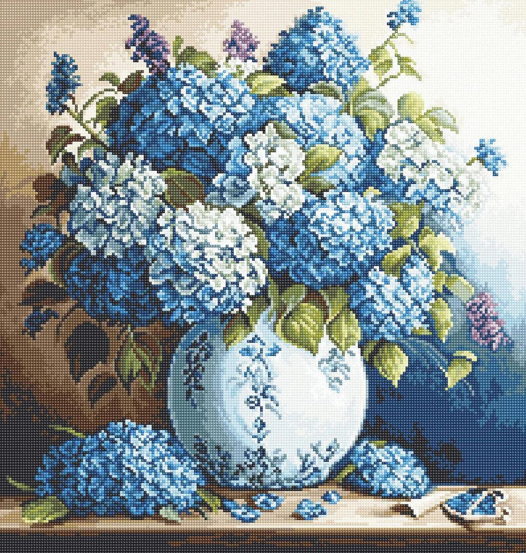 Vase with Hydrangeas B700L Counted Cross-Stitch Kit