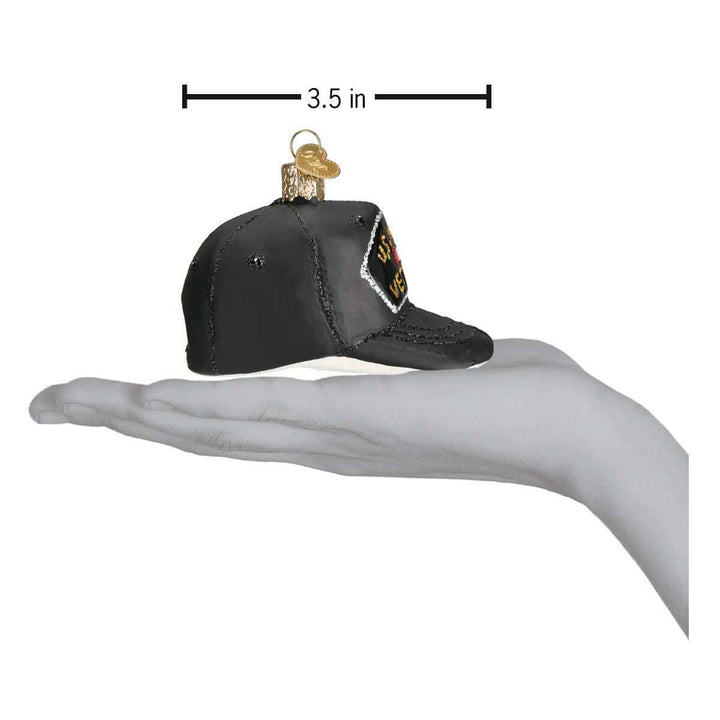 Old World Christmas Veteran's Cap Blown Glass Ornament