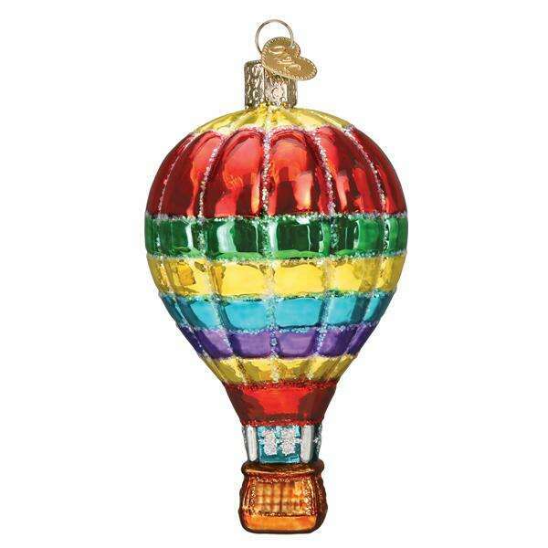 Old World Christmas Vibrant Hot Air Balloon Blown Glass Ornament
