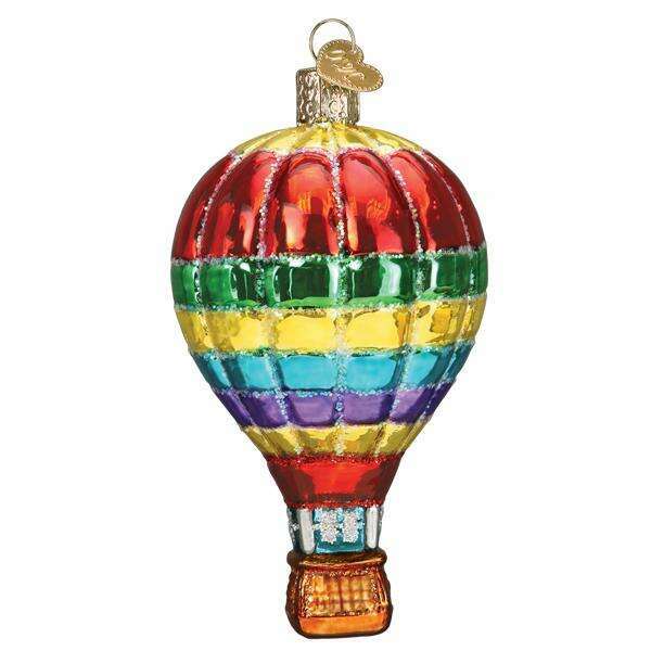 Old World Christmas Vibrant Hot Air Balloon Blown Glass Ornament