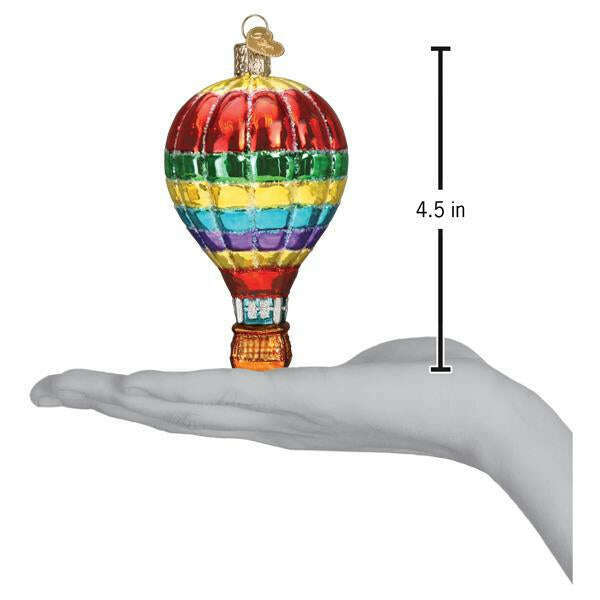 Old World Christmas Vibrant Hot Air Balloon Blown Glass Ornament