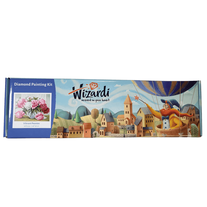 Vibrant Peonies WD2352 18.9 x 14.9 inches Wizardi Diamond Painting Kit