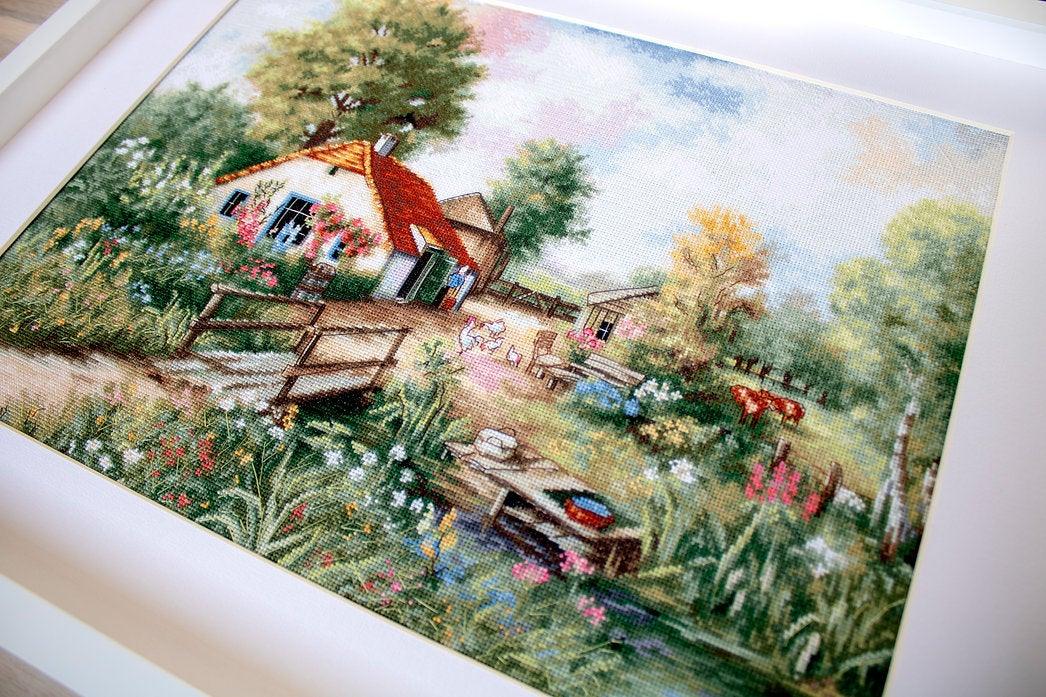 Village landscape BU4011L Counted Cross-Stitch Kit
