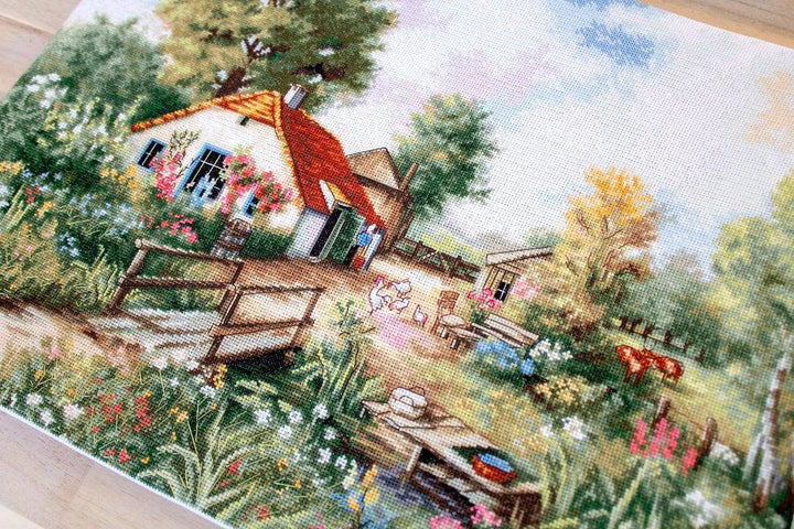 Village landscape BU4011L Counted Cross-Stitch Kit
