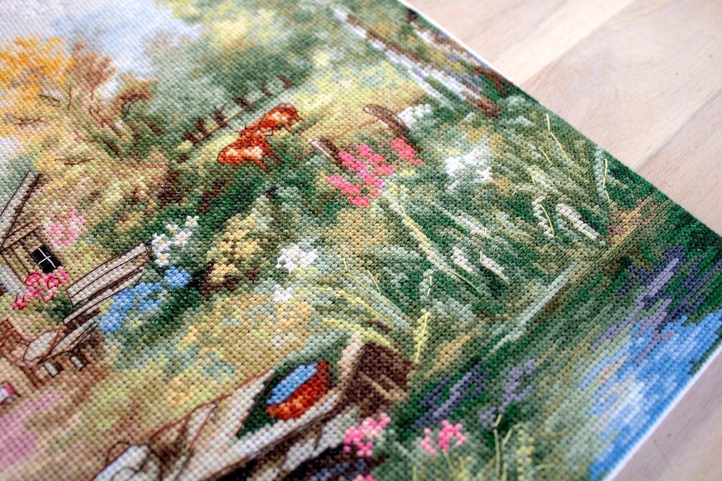 Village landscape BU4011L Counted Cross-Stitch Kit