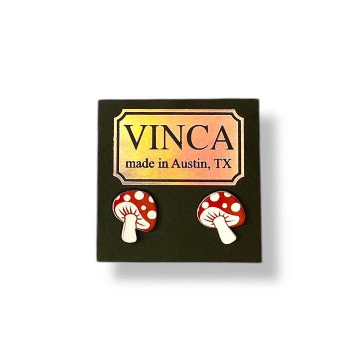 Magic Mushroom Earrings - Cute miniatures great for gamers and ravers!
